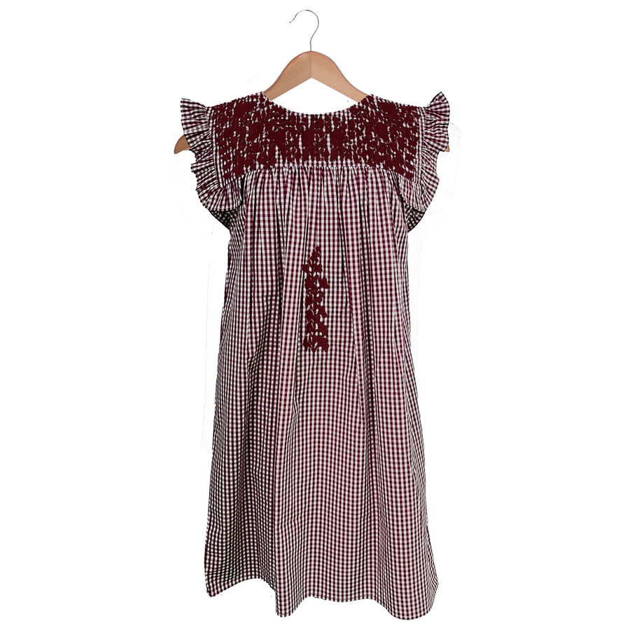 Aggie Maroon Gingham Angel Dress (2X only)