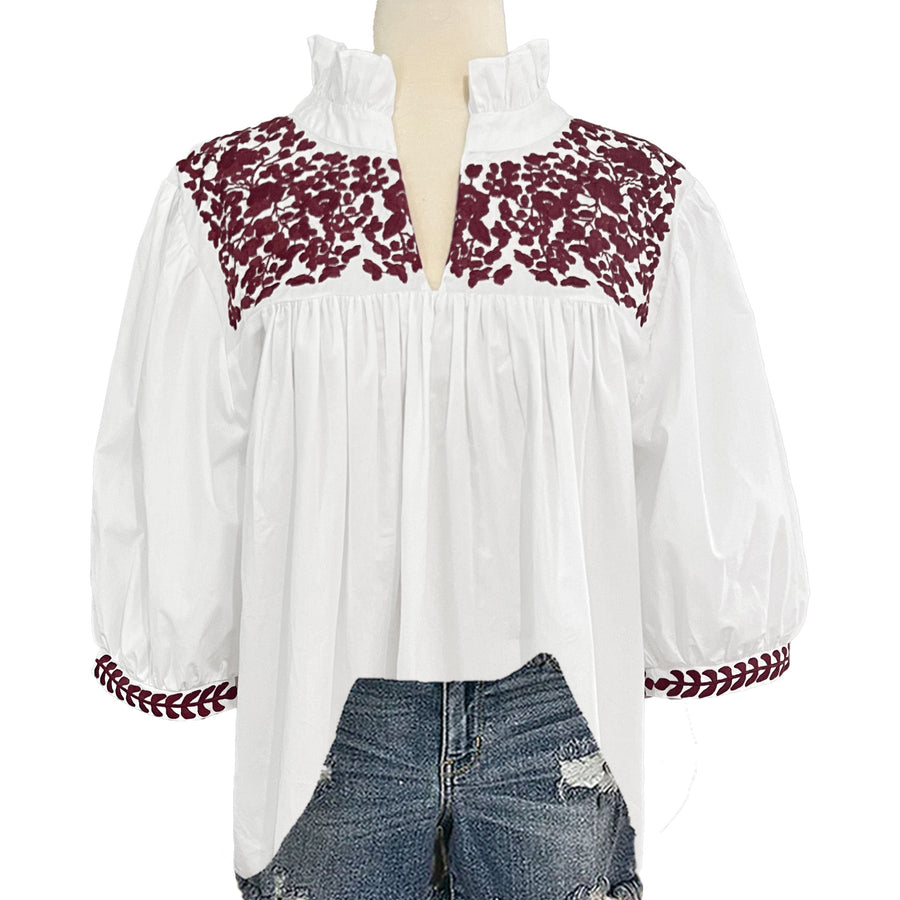 PRE-ORDER: Aggie White Tailgater Blouse (October delivery)
