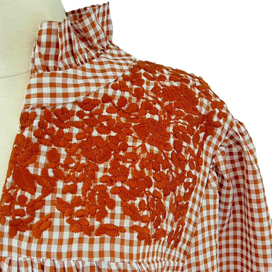 PRE-ORDER: Longhorn Gingham Tailgater Blouse (Late October delivery)