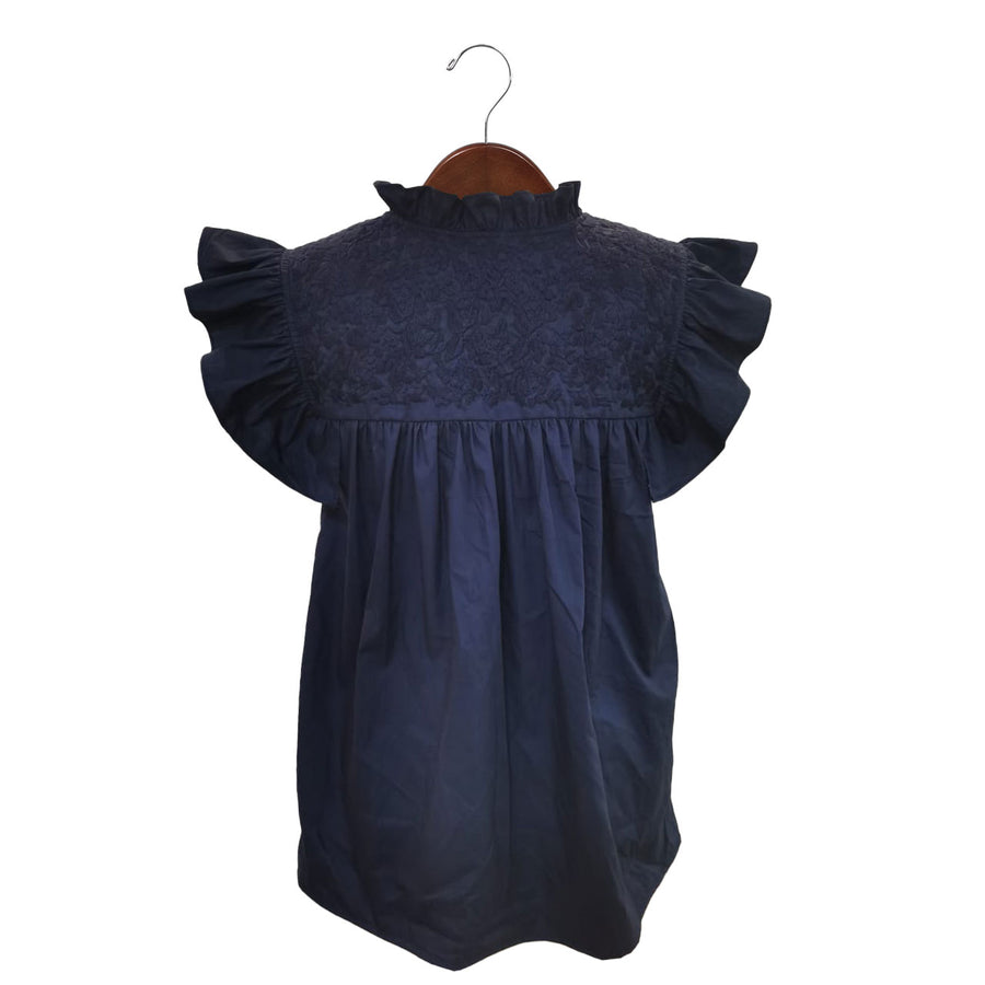 Double Navy Full Frill Blouse (S only)