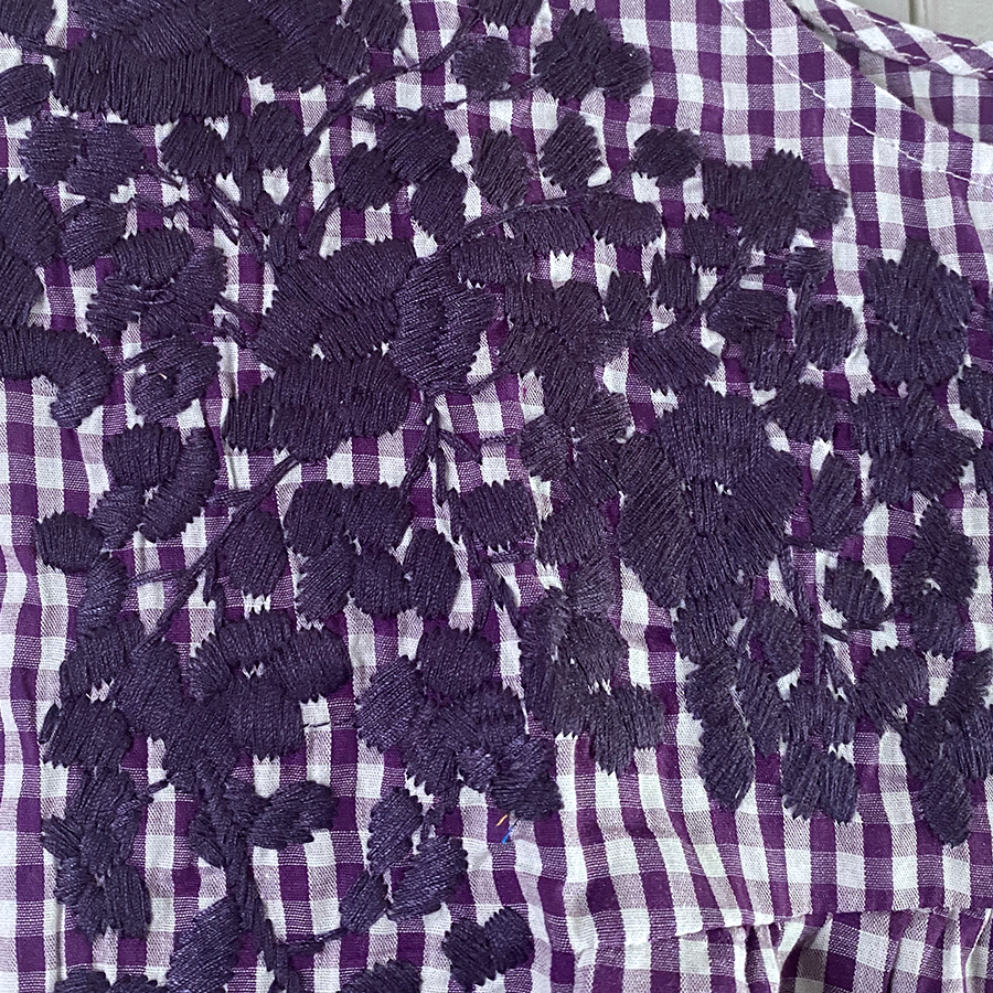 Purple Gingham Angel Blouse (3X only)