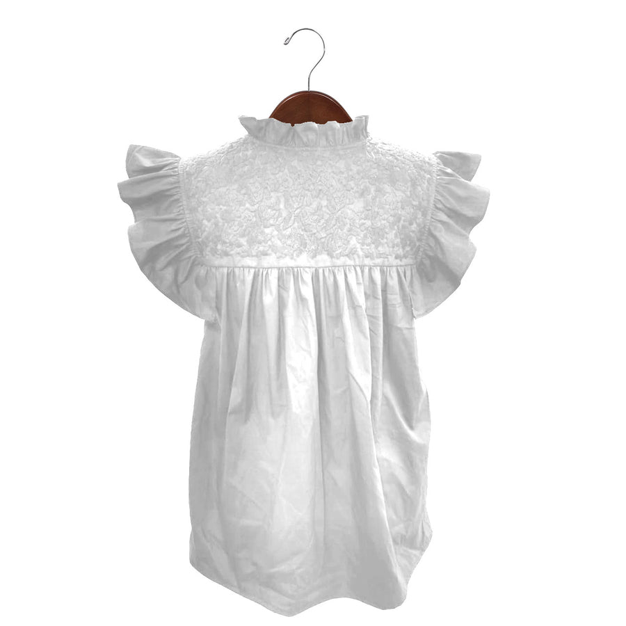 Double White Full Frill Blouse (3X only)