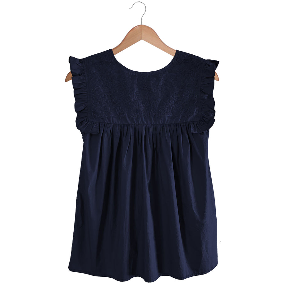 Double Navy Angel Blouse