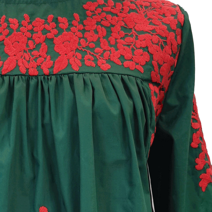 Green & Red Saturday Blouse (XS only)