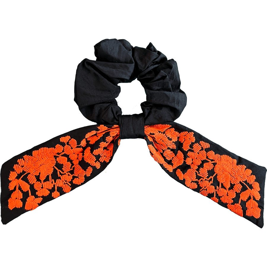 Black & Orange Scrunchie Bow (2022 Stock)