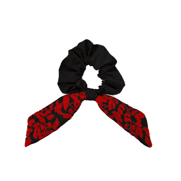 Black & Red Scrunchie Bow (2022 Stock)